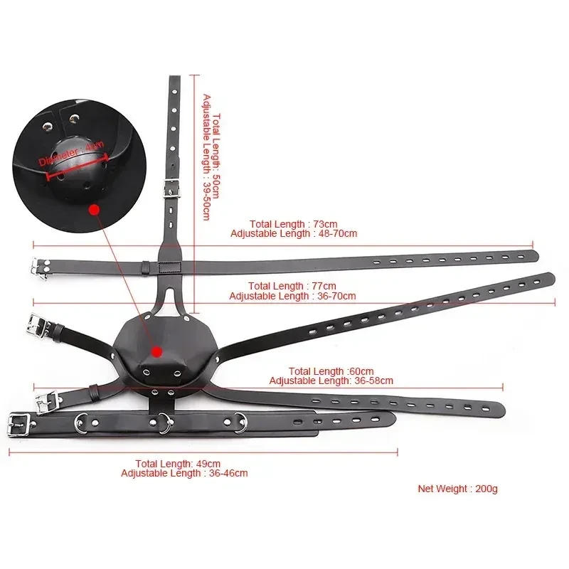 masque baillon bondage cuir synthetique