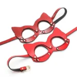 masque renard PU avec détails métalliques