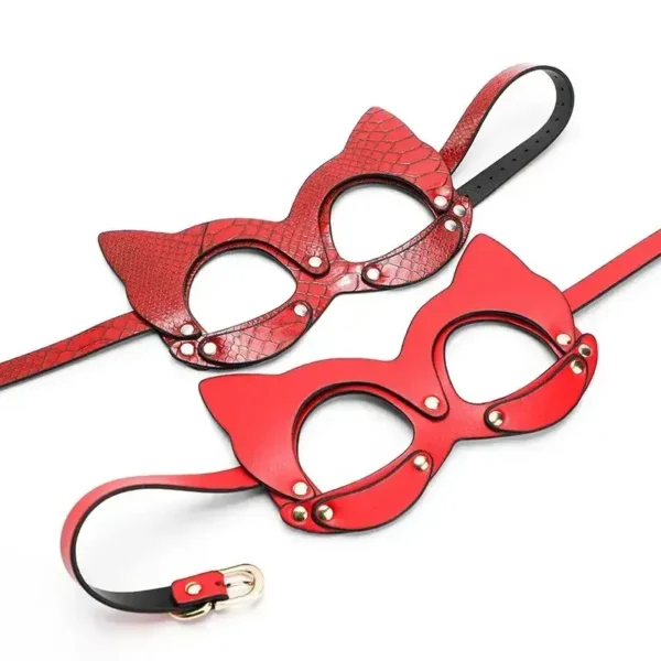 masque renard PU avec détails métalliques