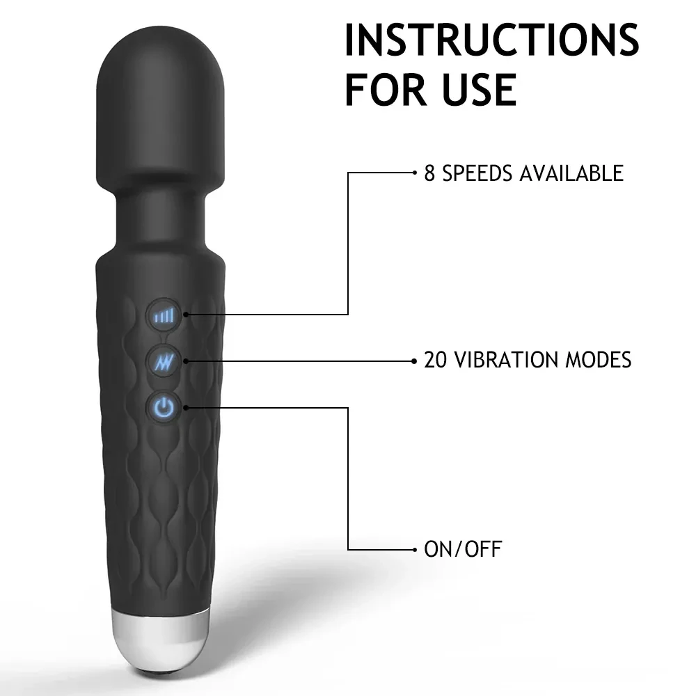 masseur vibrant 20 modes etanche