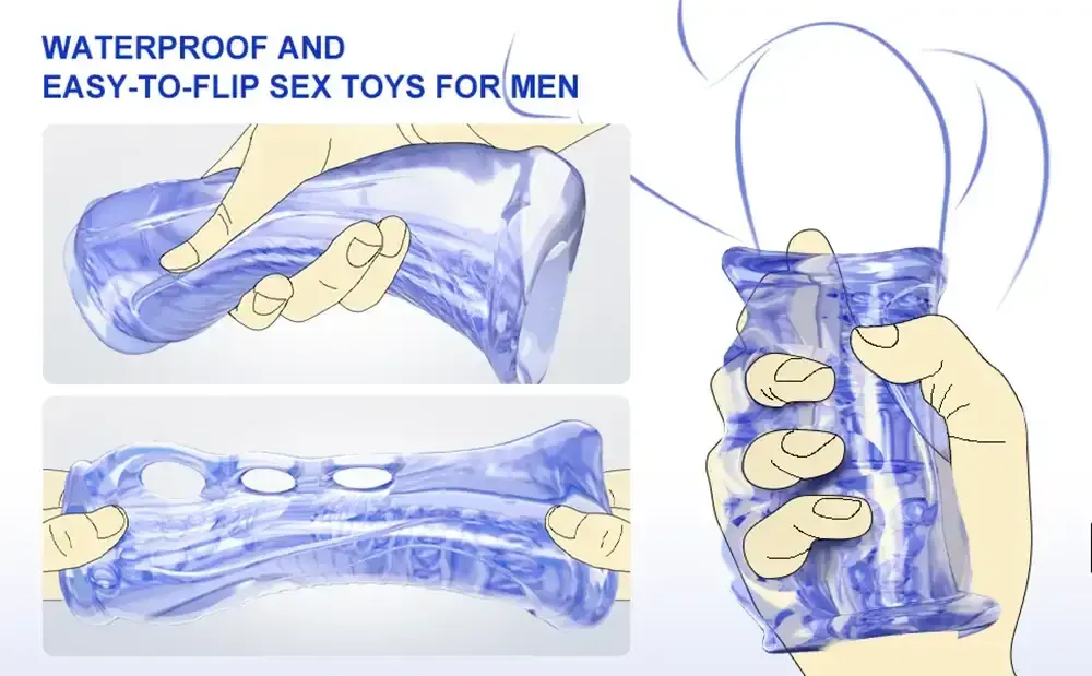 masturbateur homme elastomer souple transparent