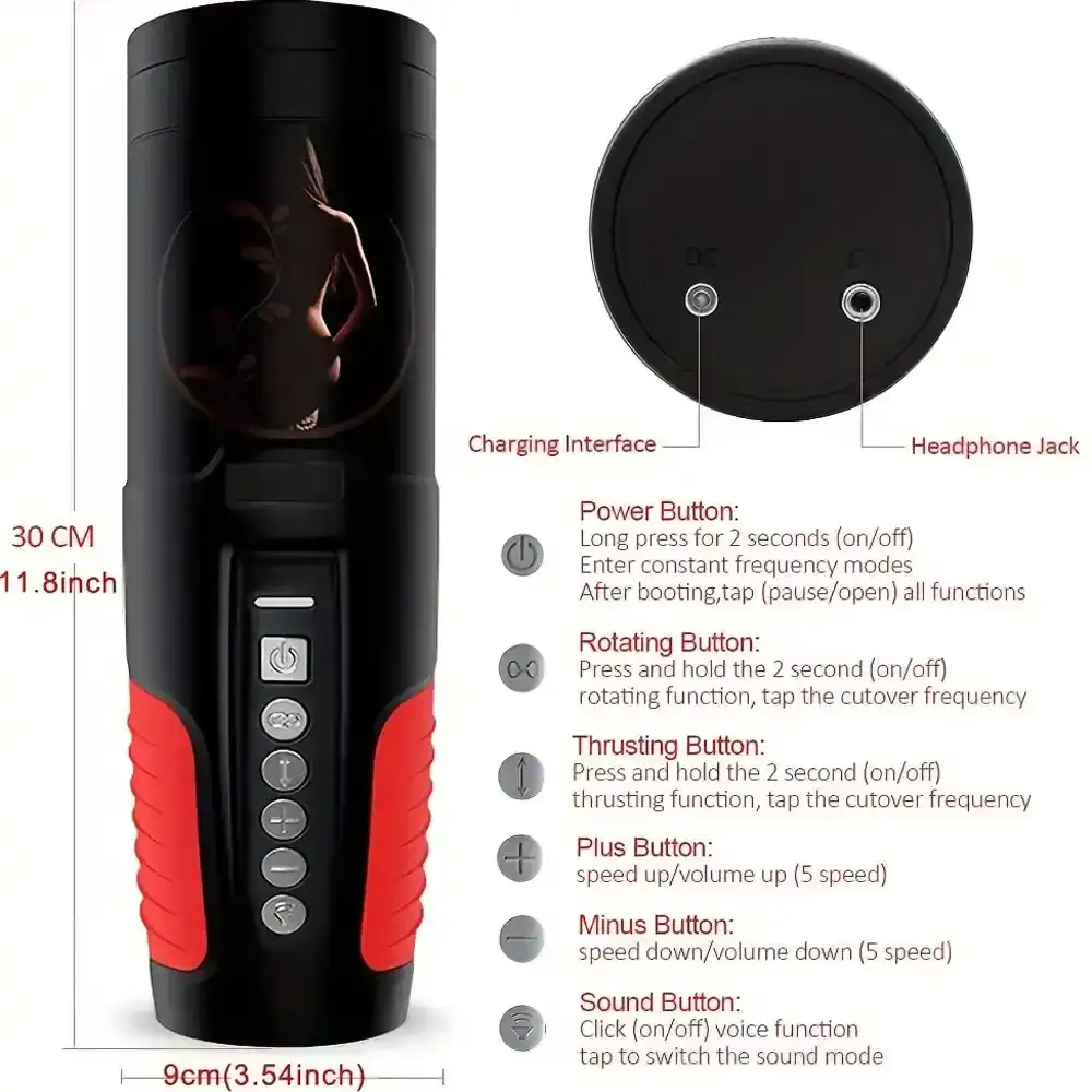 masturbateur homme telescopique rechargeable