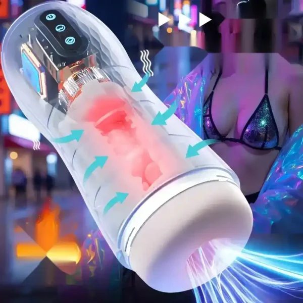 masturbateur masculin tpe chauffant vibrant