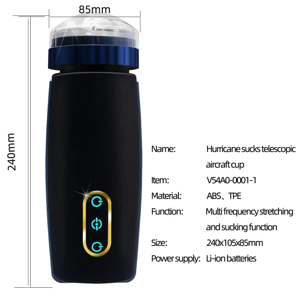 masturbateur telescopique homme avec piston