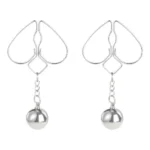 pinces à tétons argentées avec poids