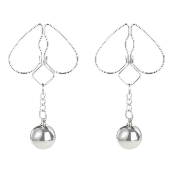 pinces à tétons argentées avec poids