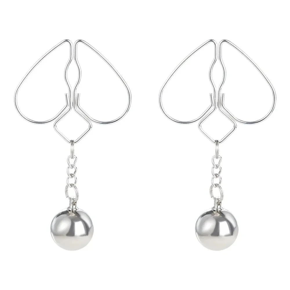 pinces à tétons argentées avec poids