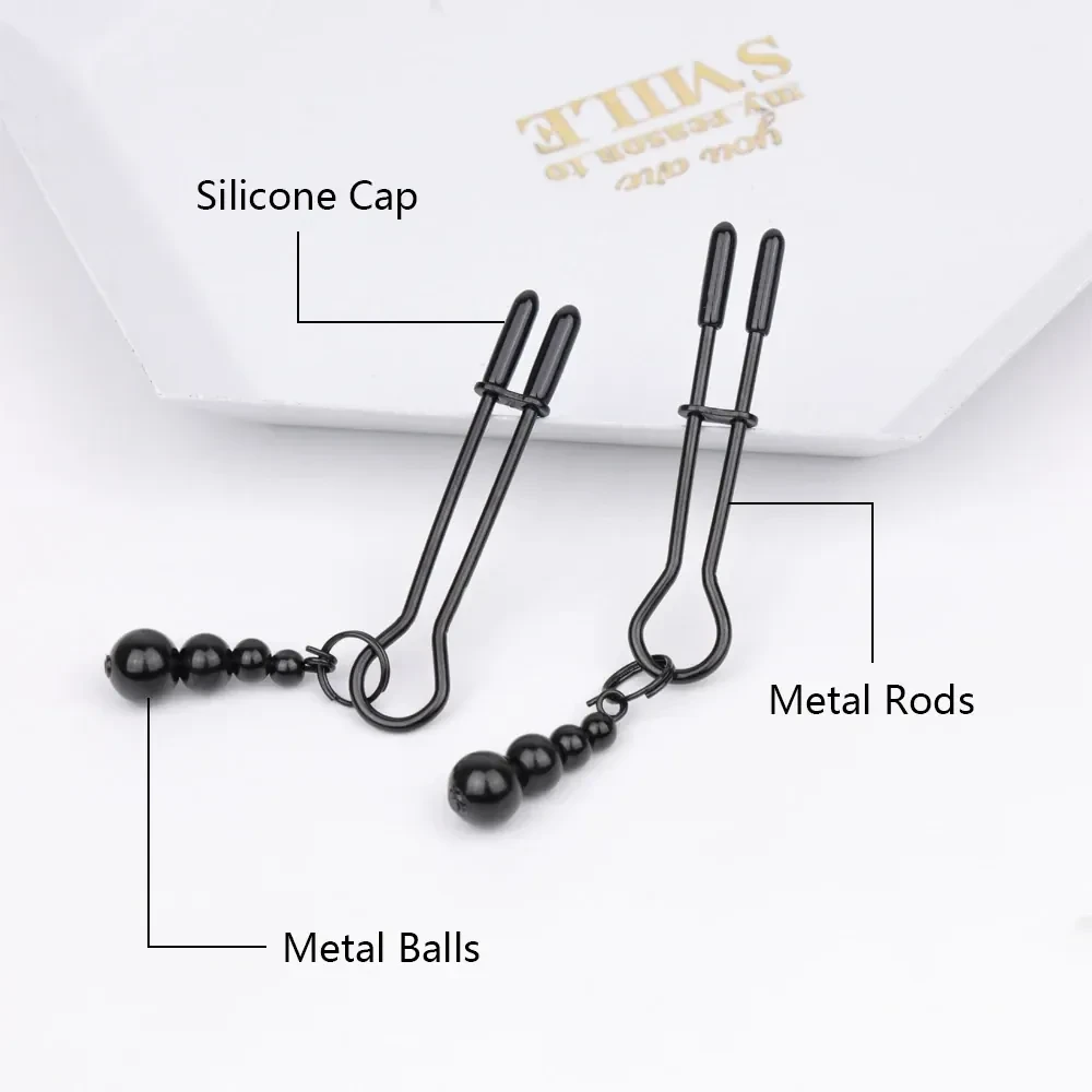 pinces a tetons poids metal argente