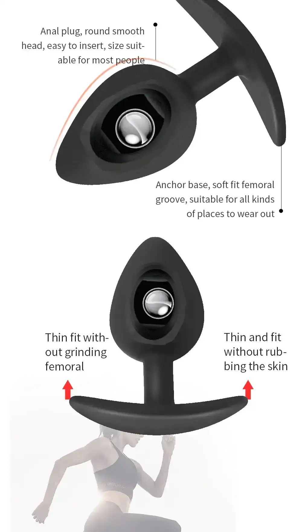 plug anal avec bille interne metal