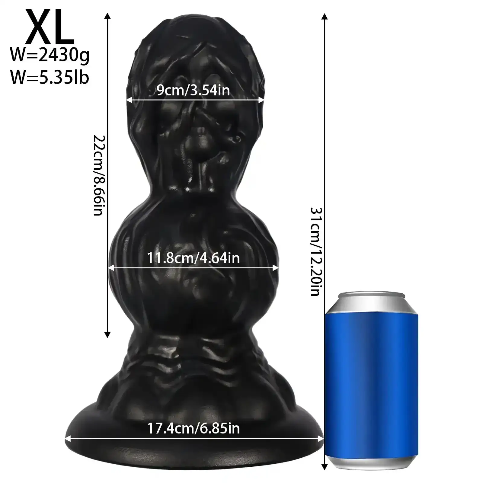 plug anal caoutchouc noir différentes tailles