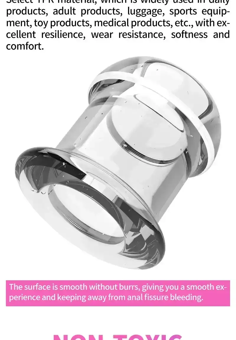 plug anal creux transparent pour homme femme