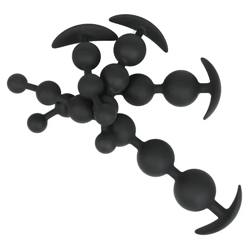 plug anal en silicone a perles vibrantes