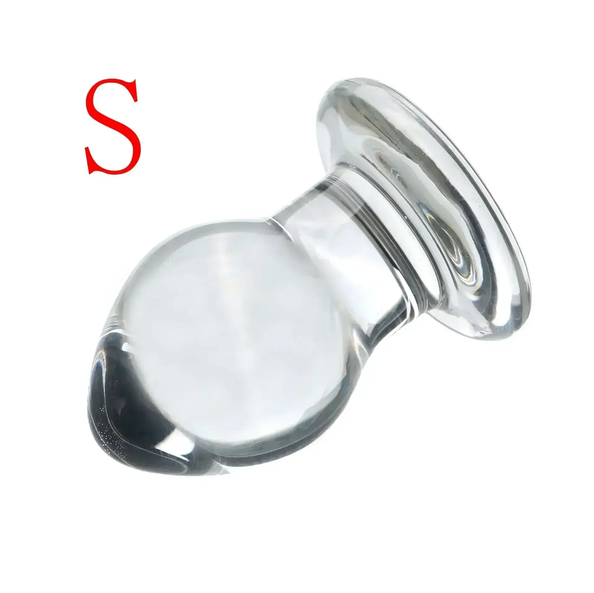 plug anal en verre transparent moyen