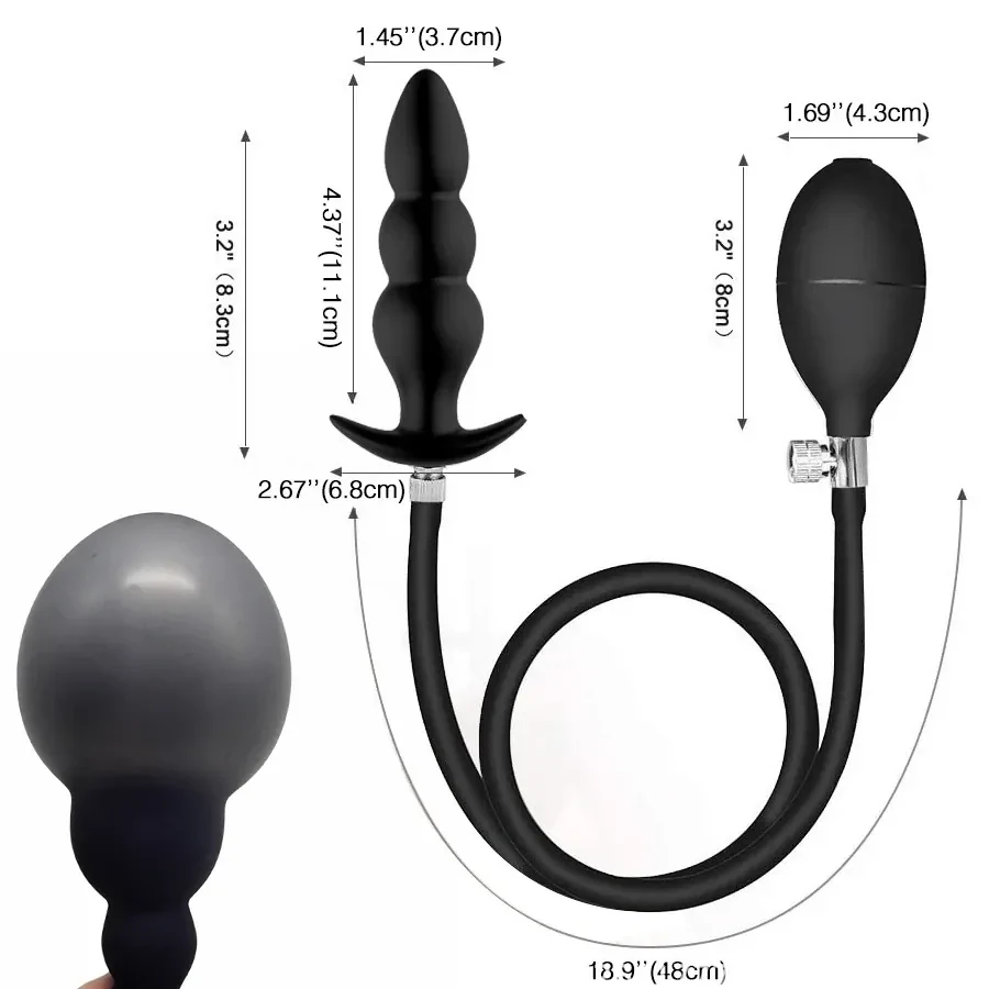 plug anal gonflable lisse en silicone