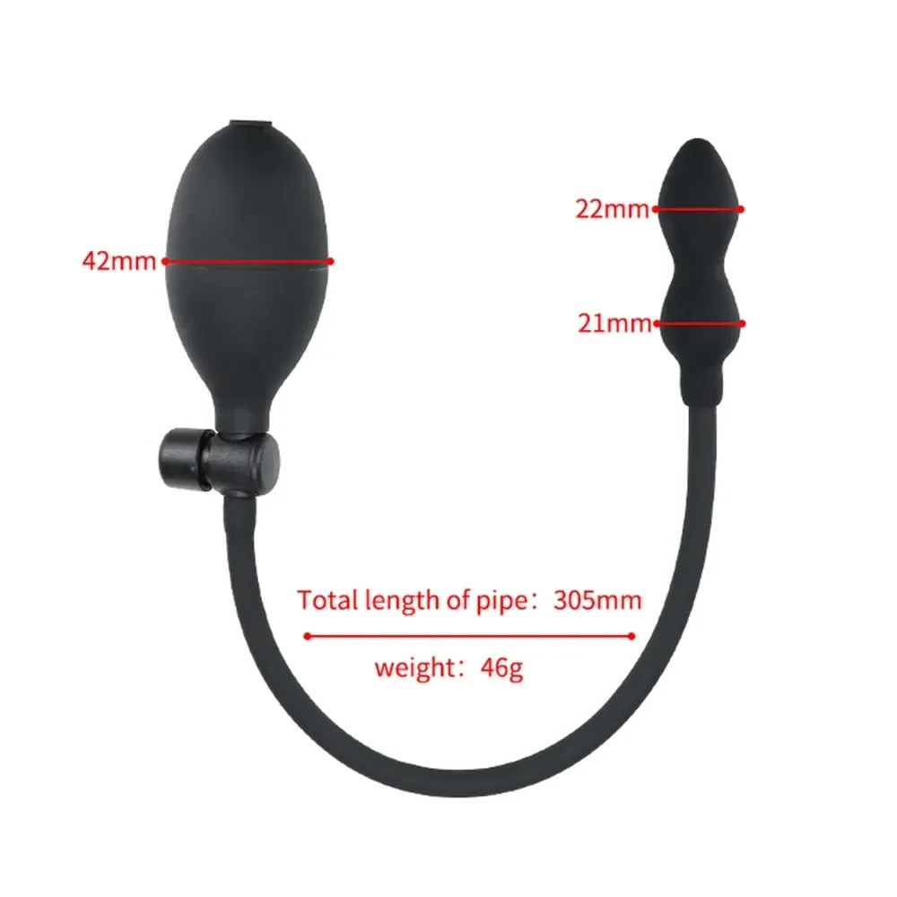 plug anal gonflable noir pour homme femme