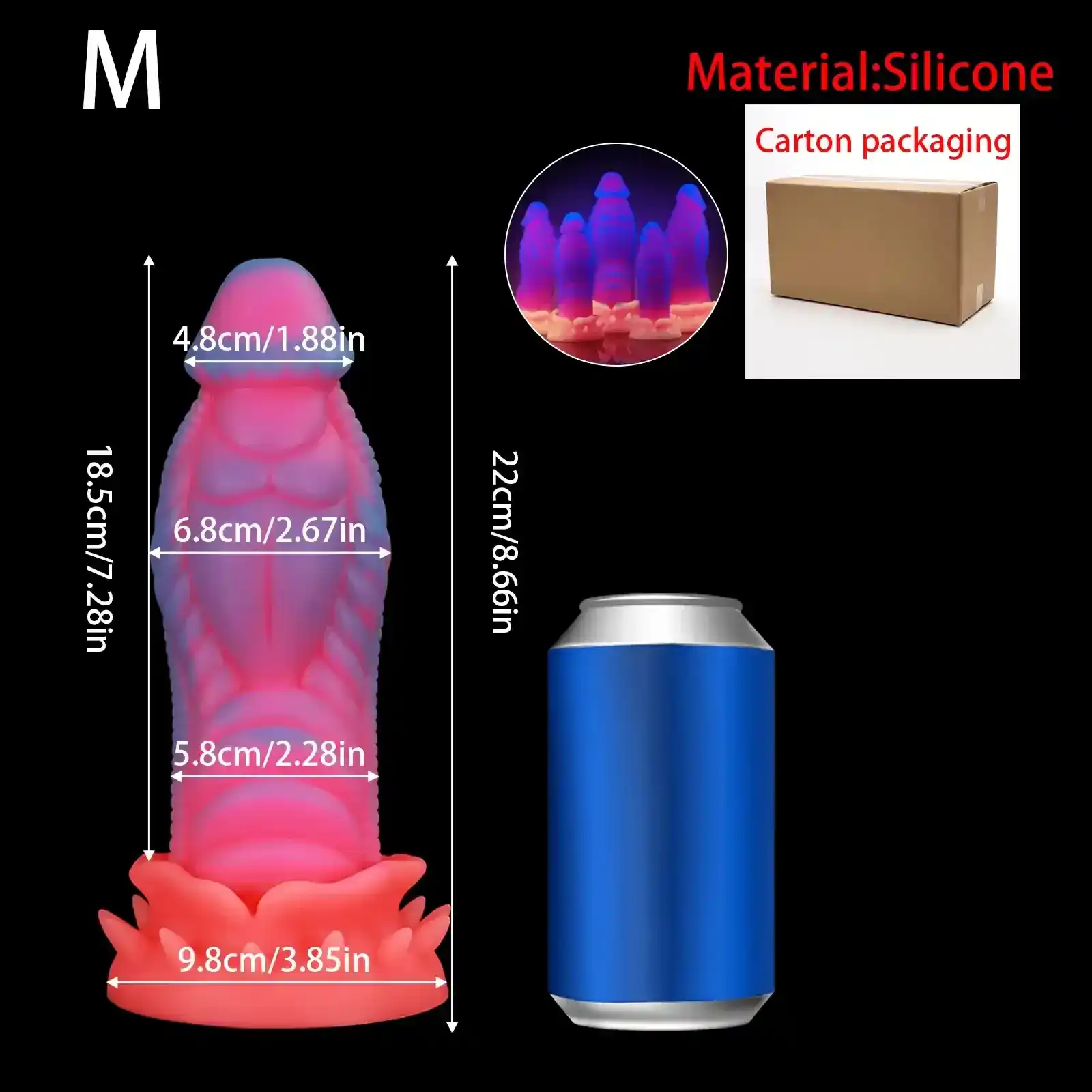 plug anal lumineux silicone texture