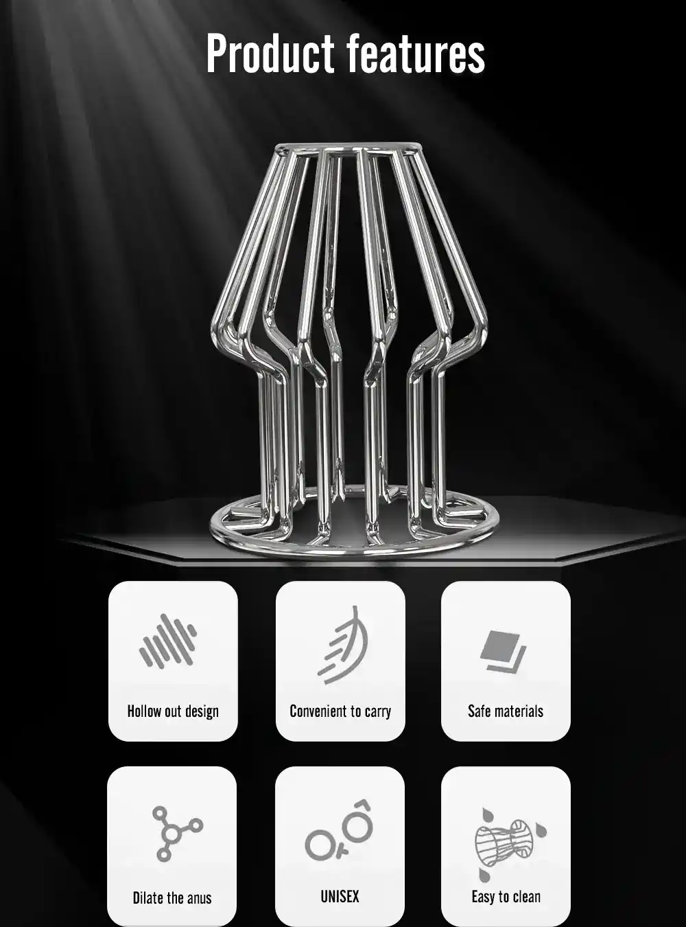 plug anal metal creux grande taille