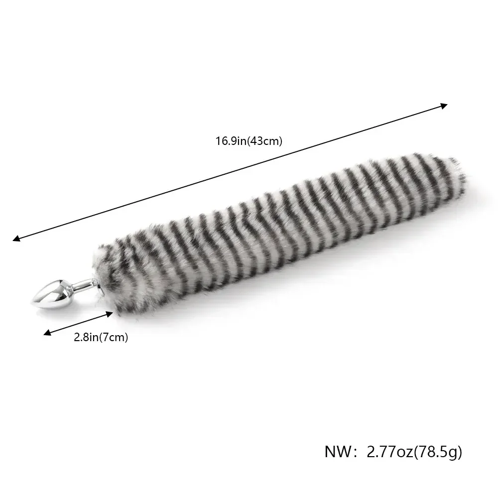 plug anal queue grise et métal