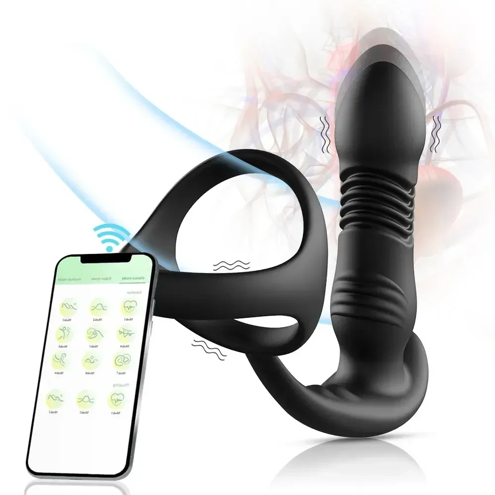 plug anal silicone avec 9 modes de poussee
