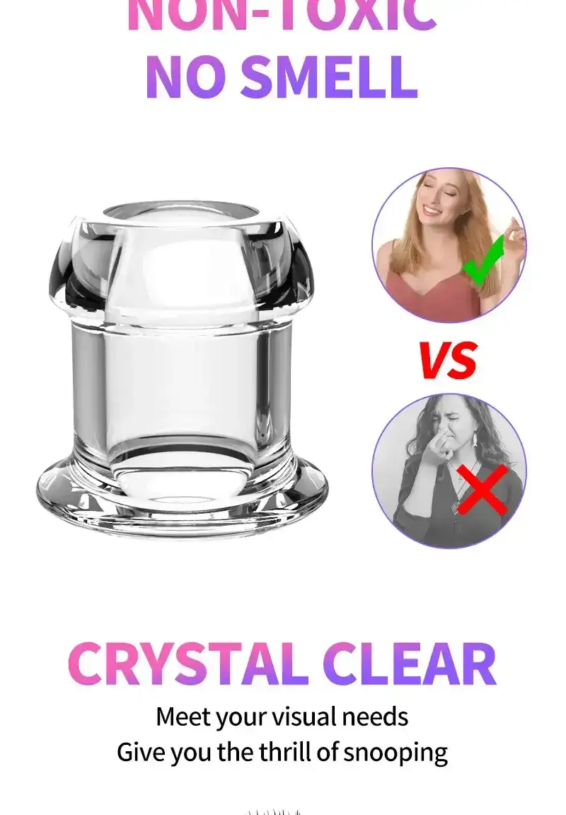 plug anal transparent avec bouchon amovible