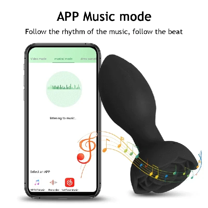 plug anal vibrant en silicone rose