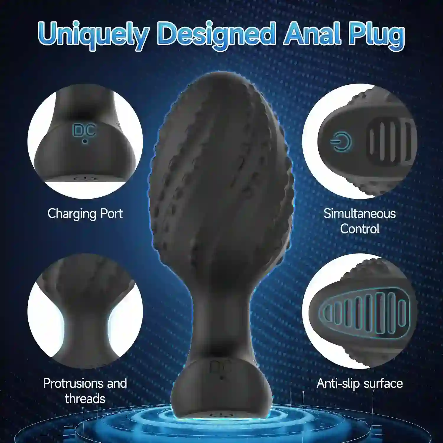 plug anal vibrant texture en silicone 1