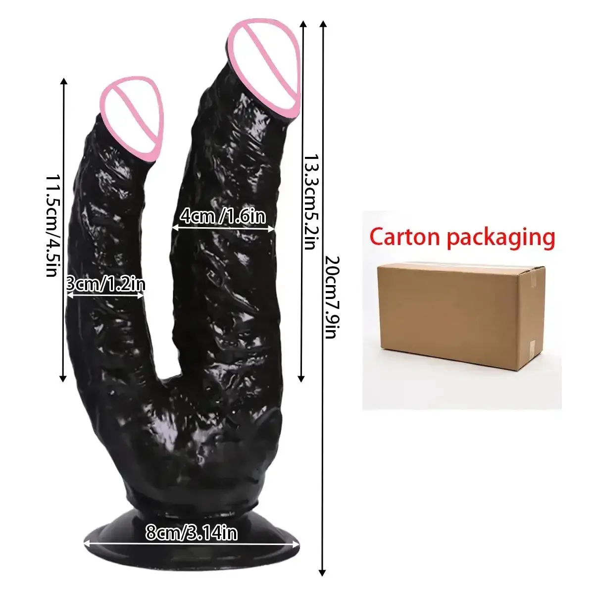 pvc gode double pénis réaliste ventouse