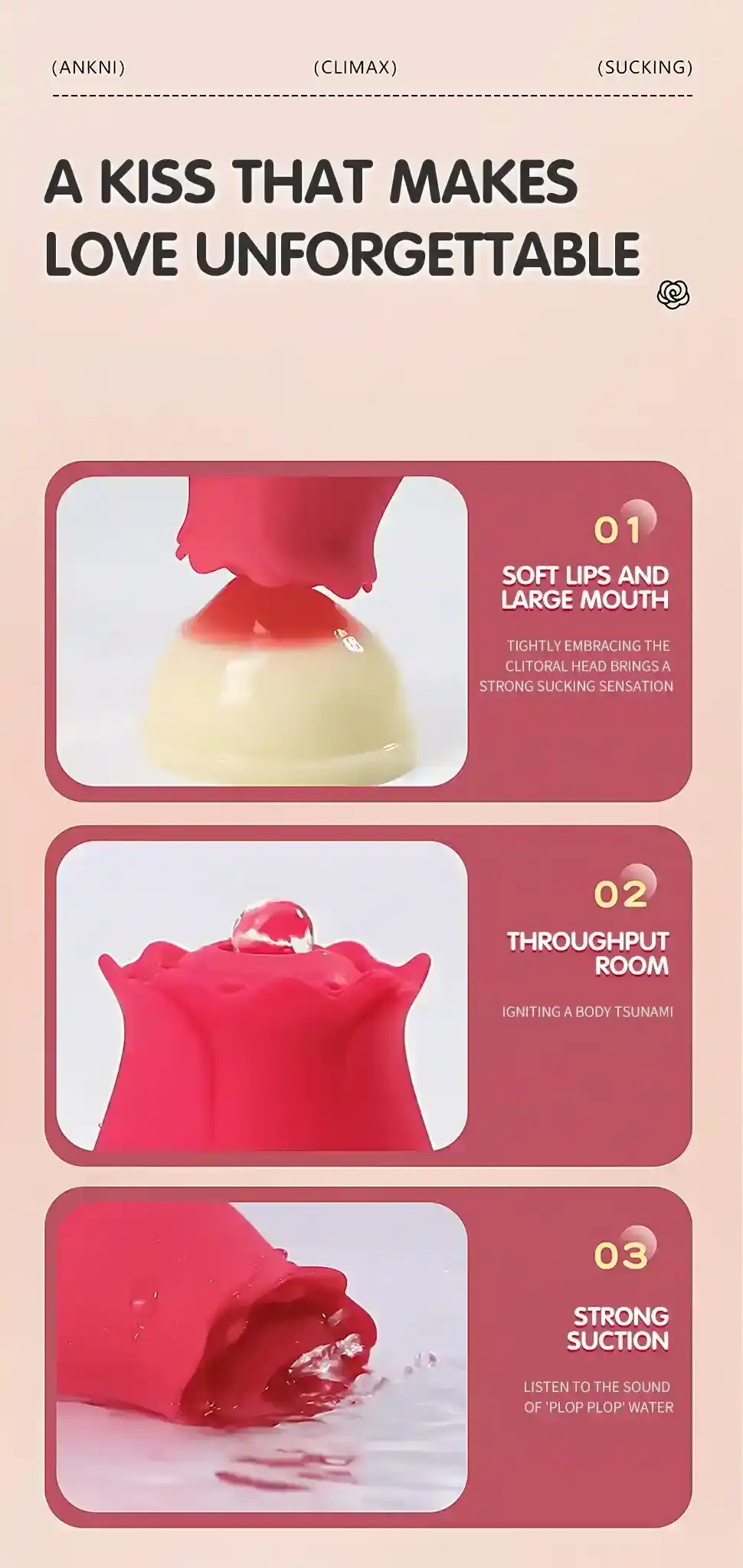 rose jouet clitoridien silicone doux
