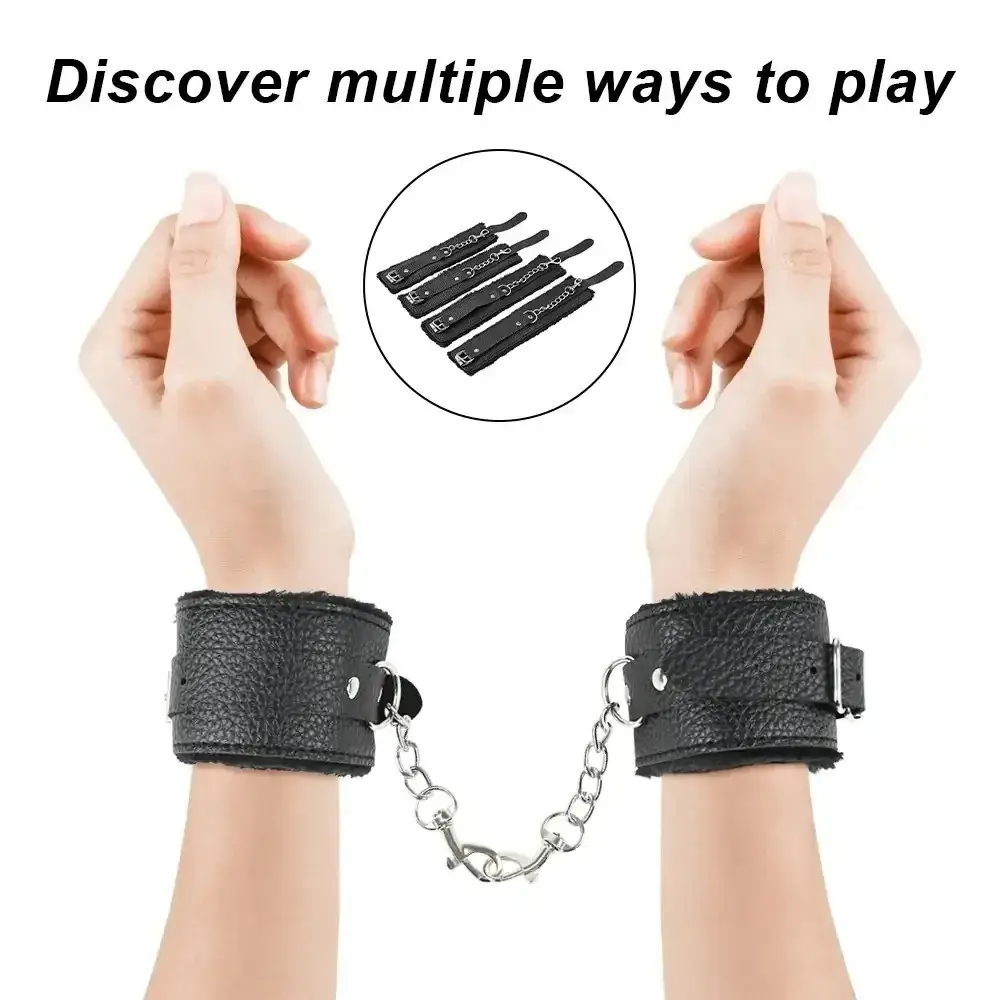 set bdsm couples cuir rembourré