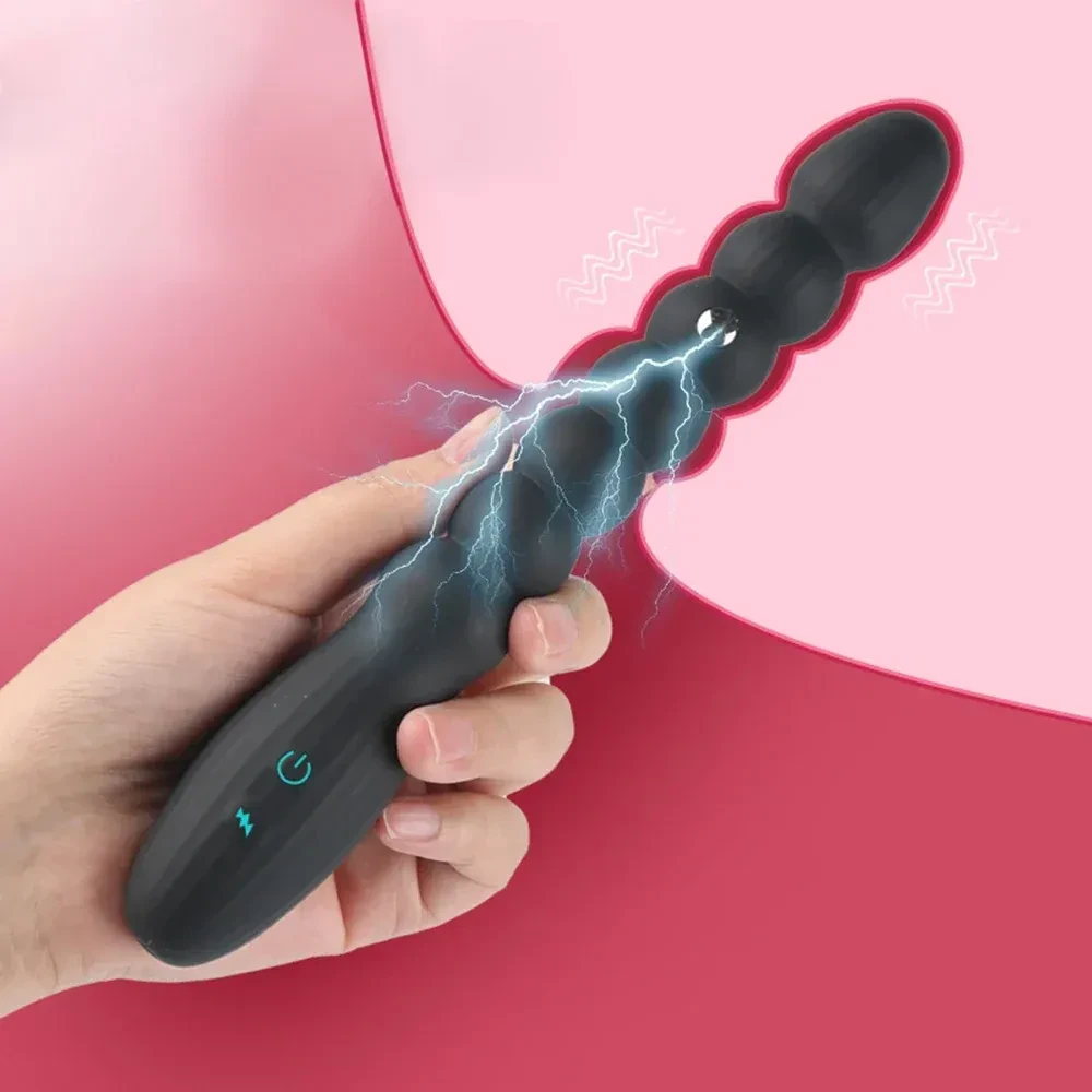sextoy anal vibrant en silicone noir