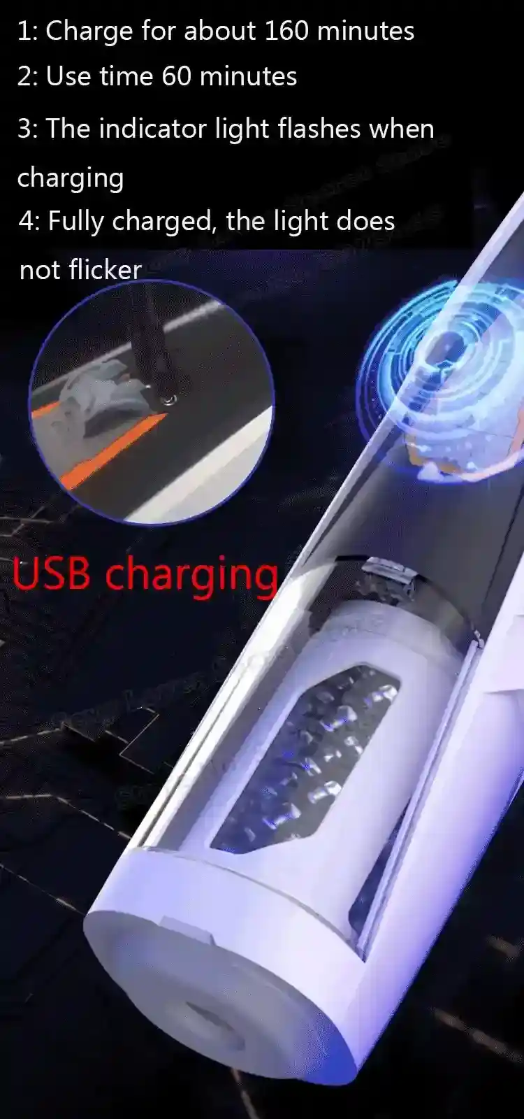 sextoy masculin chauffant en abs et silicone