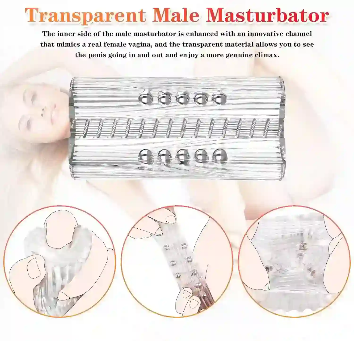 sextoy masculin transparent a tunnel strie