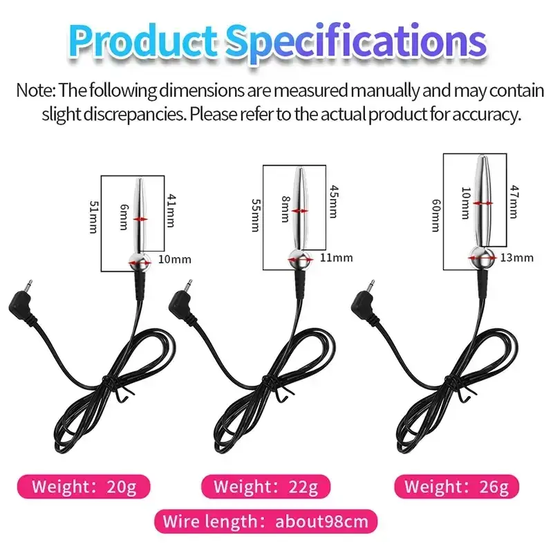 sonde uretrale acier inoxydable electrique intense