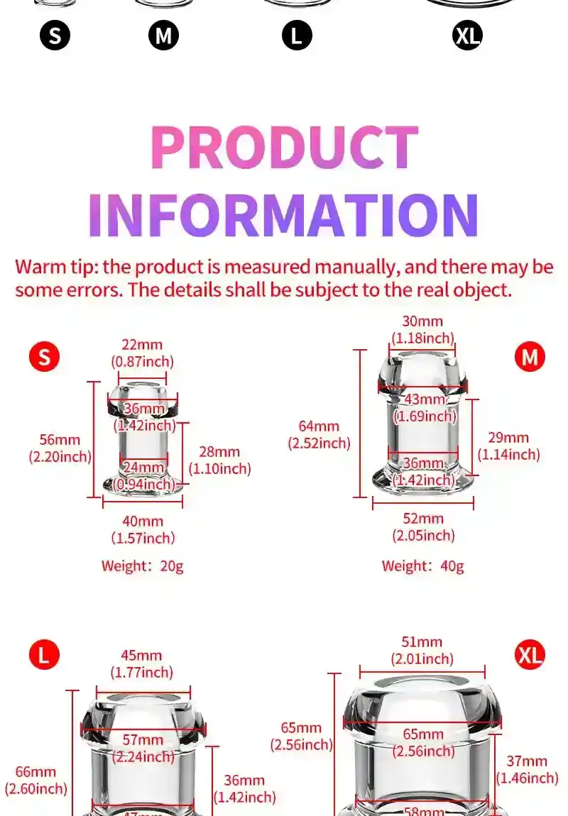 speculum anal transparent avec bouchon