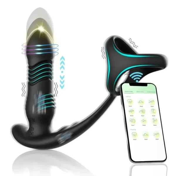 stimulateur prostatique silicone avec mode secousse téléphone