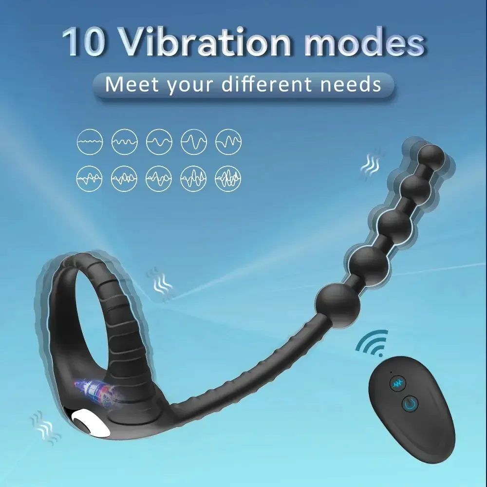 vibrateur anal avec anneau pénien vibrant