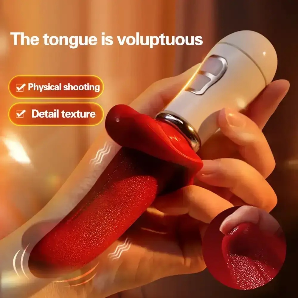 vibrateur clitoridien langue realiste silicone