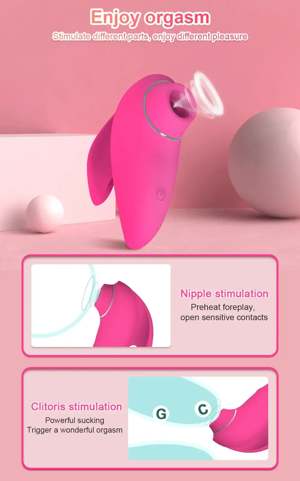 vibrateur clitoris silicone avec modes succion