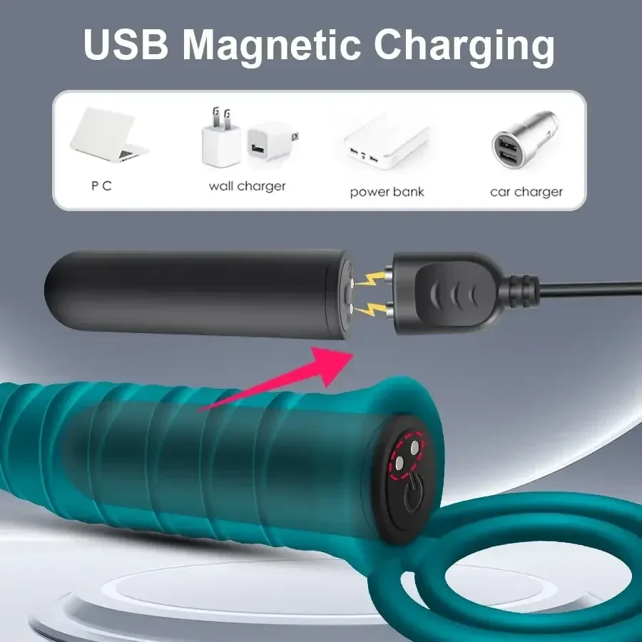 vibrateur noir rechargeable avec cockring