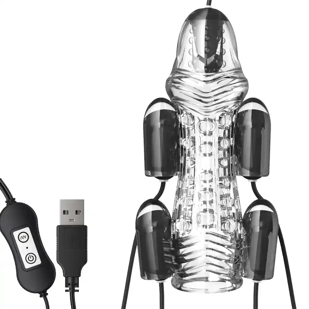 vibrateur pour gland avec 5 embouts
