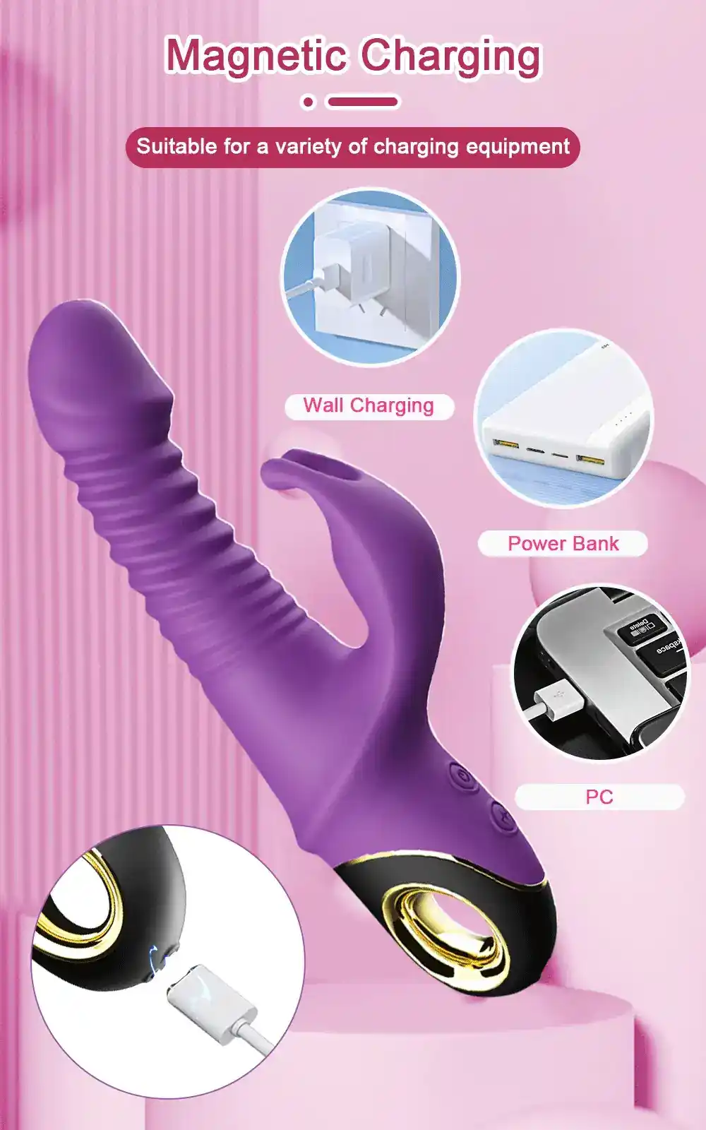 vibrateur rabbit vibrant et rotatif femme