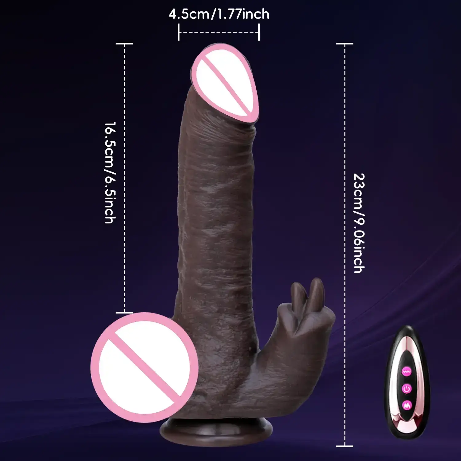 vibreur realiste chauffant avec thrusting