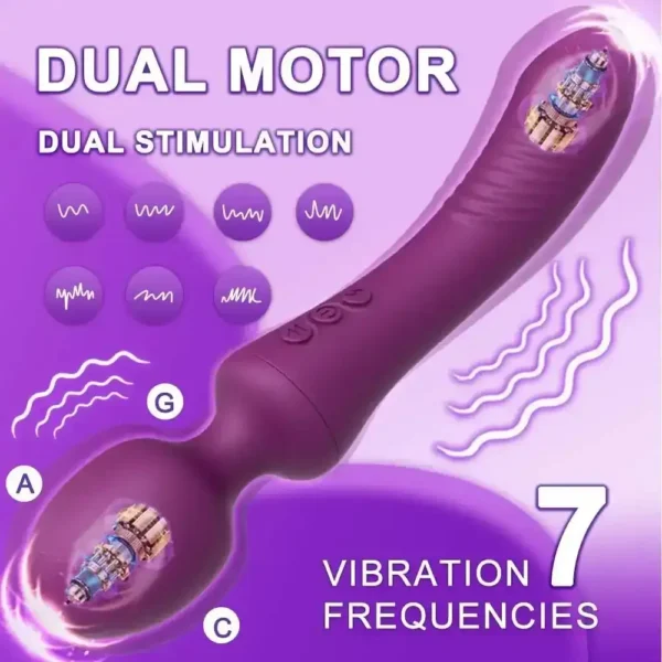 vibromasseur double ergonomique rechargeable