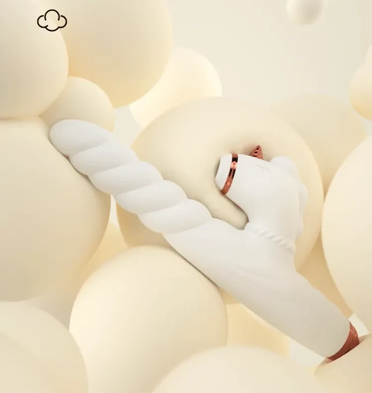 Vibromasseur licorne blanc a propulsion
