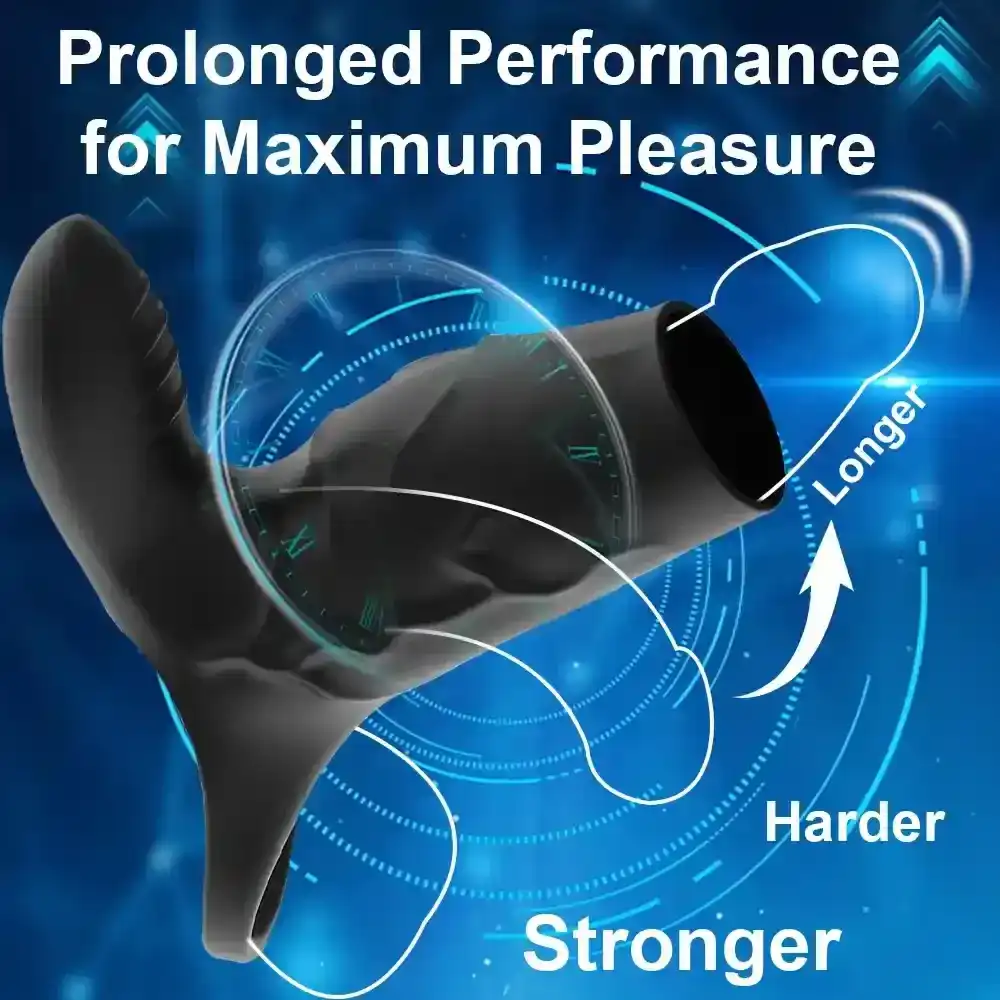anneau penien silicone avec 10 modes vibration
