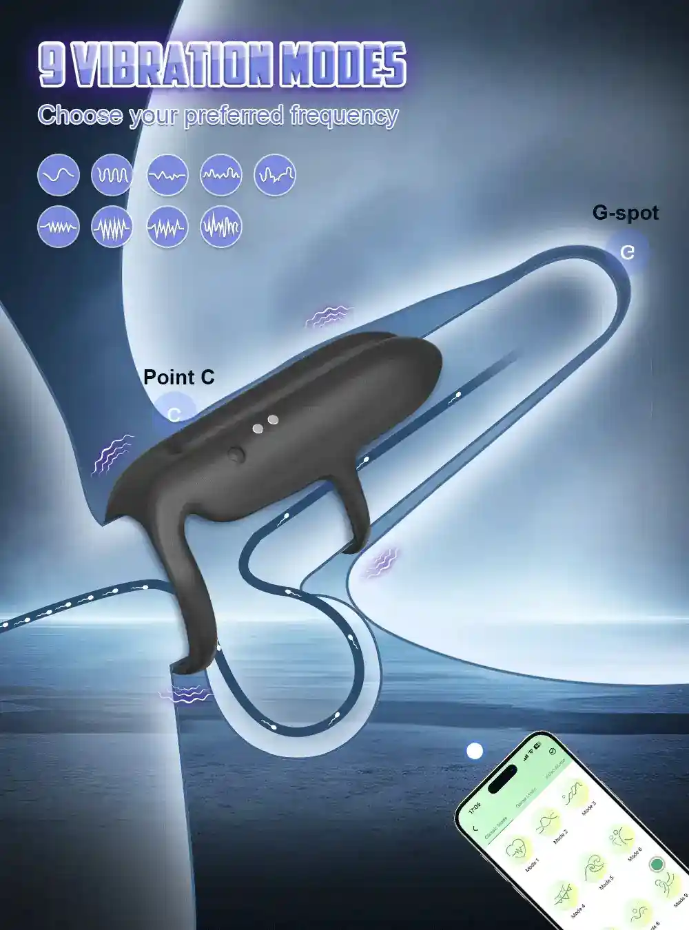 anneau vibrant etanche a 9 modes