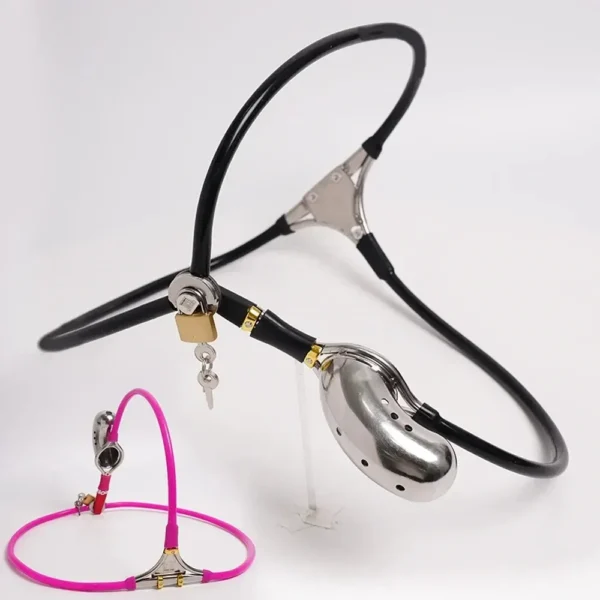 cage chasteté homme en acier inoxydable