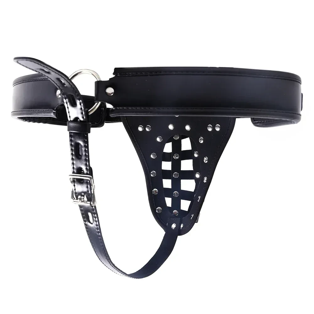 cage penienne en metal et cuir pu