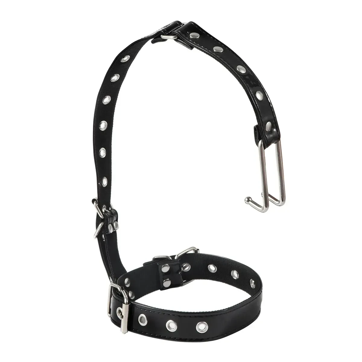 crochet nasal en cuir pu noir