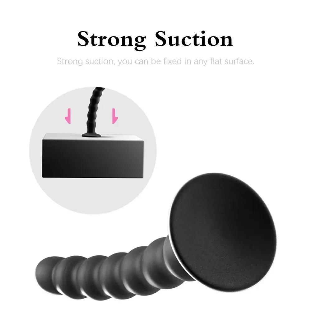 dildo anal silicone avec perles tirer